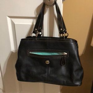 Coach black leather handbag